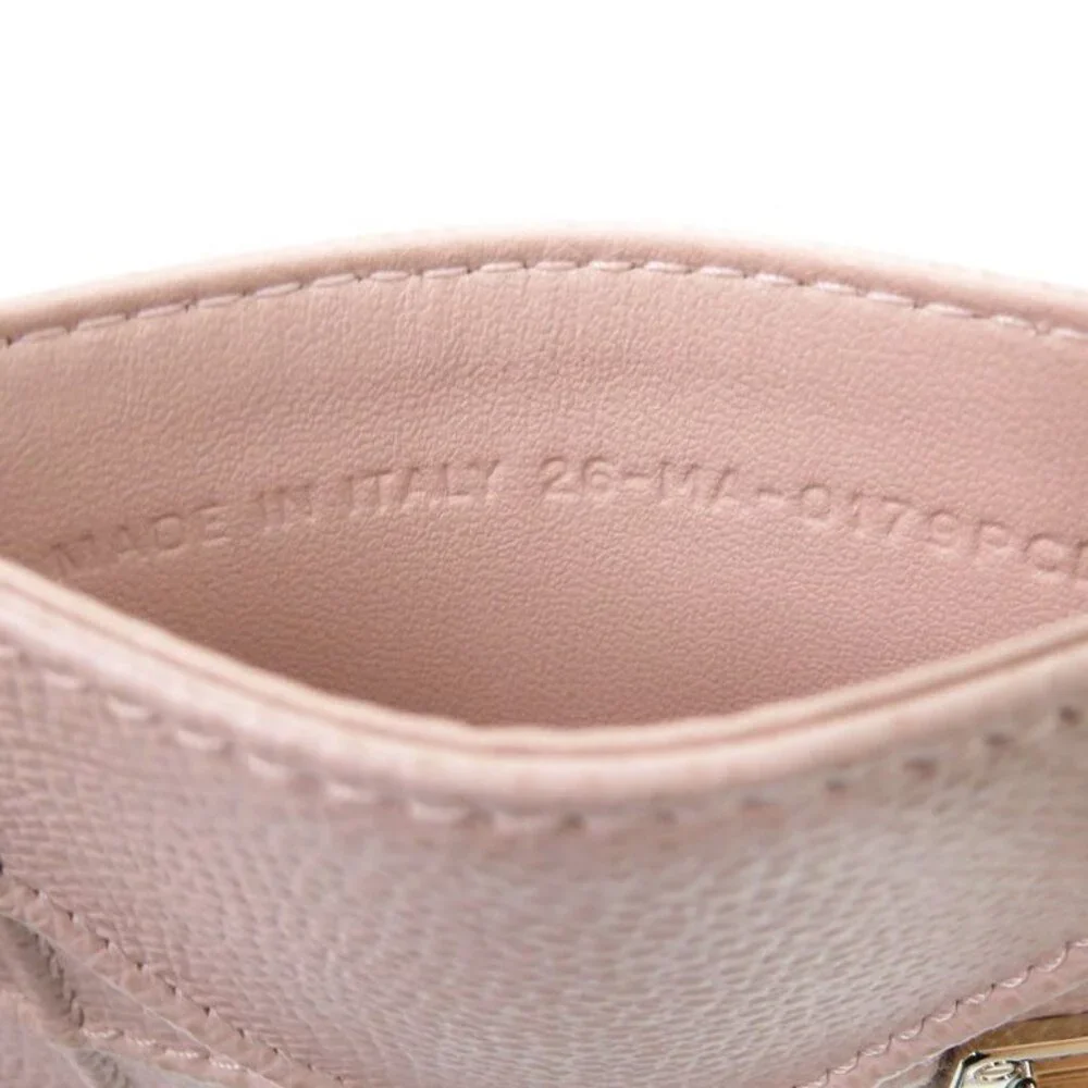 Christian Dior Leather Pink Card Case 0786